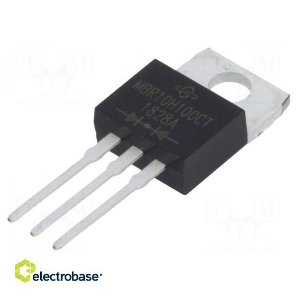 Diode: Schottky rectifying | THT | 100V | 2x5A | TO220AB | Package: tube