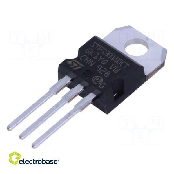 Diode: Schottky rectifying | THT | 150V | 2x15A | TO220AB | Ufmax: 0.92V