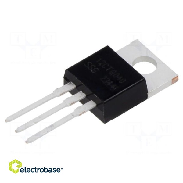 Diode: Schottky rectifying | THT | 40V | 12A | TO220AB | tube | Ir: 800uA