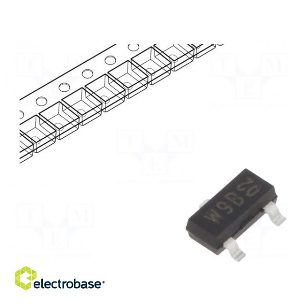 Diode: Zener | 0.25W | 5.3V | SMD | reel,tape | SOT23 | Ifmax: 250mA image 1