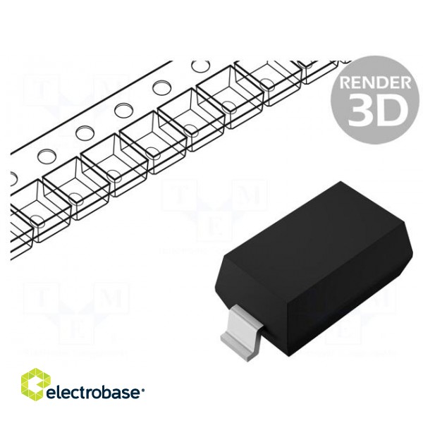 Diode: Zener | 0.5W | 33V | SMD | reel,tape | SOD123 | single diode | 100nA