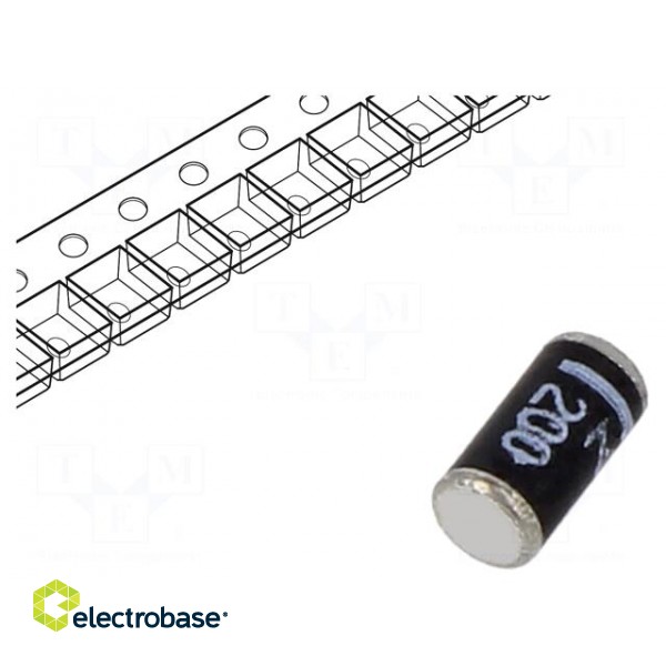 Diode: Zener | 1.3W | 200V | 6mA | SMD | reel,tape | MELF | single diode