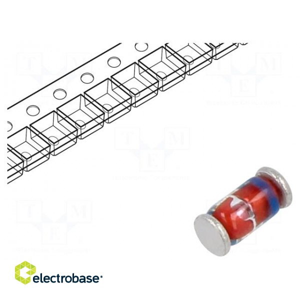 Diode: Zener | 1W | 3.3V | 286mA | SMD | reel,tape | MELF glass | ZMY