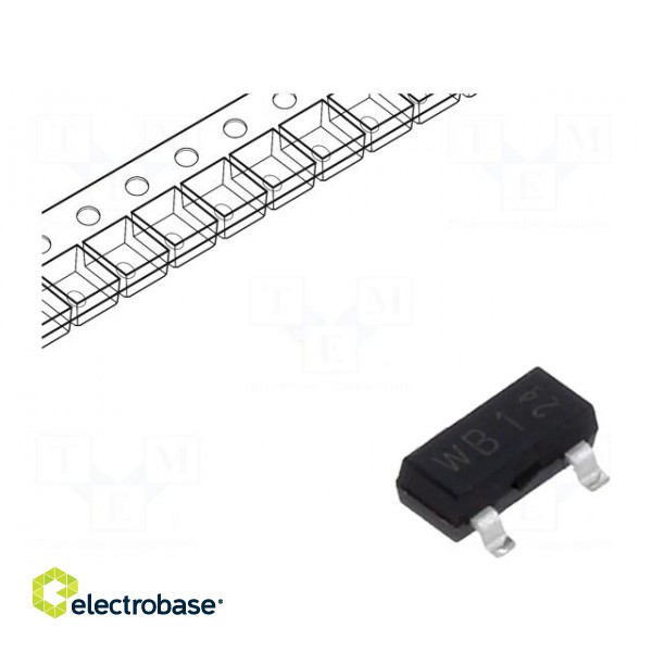 Diode: Zener | 250mW | 3.3V | SMD | reel,tape | SOT23 | Ifmax: 200mA