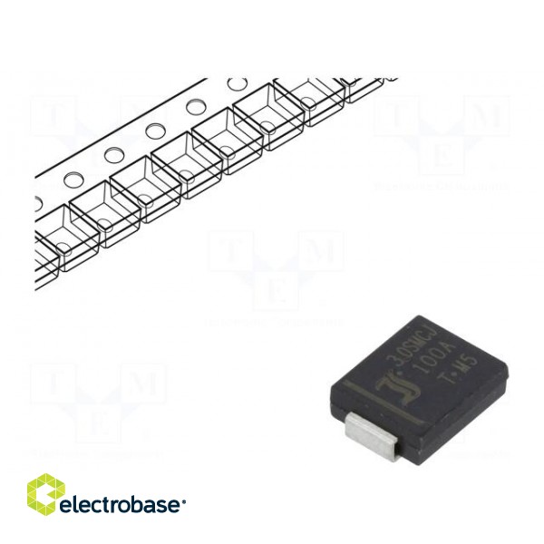 Diode: transil | 3kW | 111÷123V | 18.5A | unidirectional | SMC