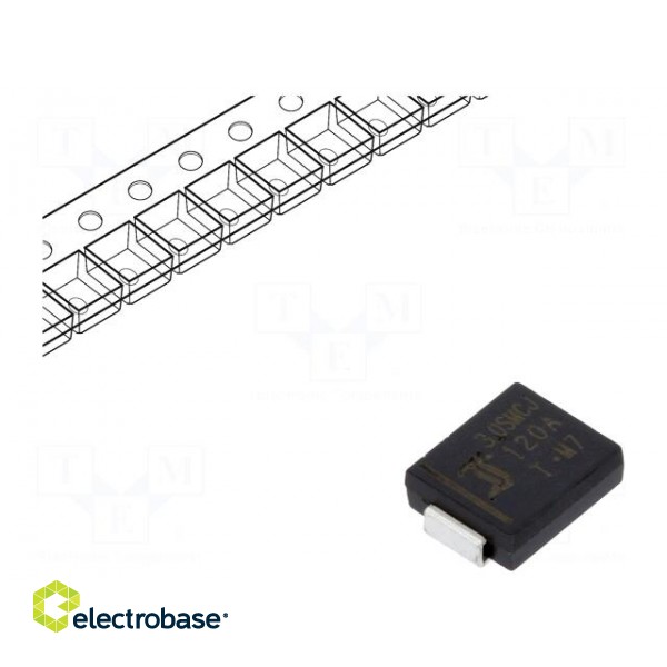 Diode: transil | 3kW | 133÷148V | 15.5A | unidirectional | SMC