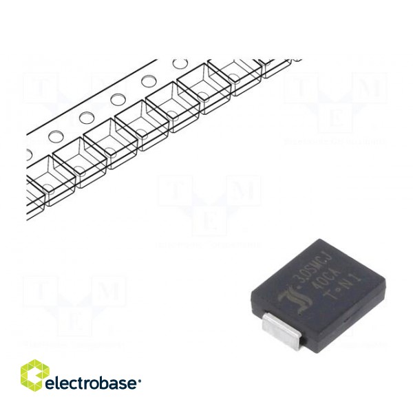 Diode: TVS | 3kW | 44.4÷49.3V | 46.5A | bidirectional | ±5% | SMC