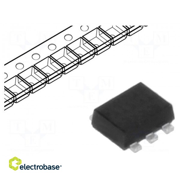 Diode: TVS array | 6.1V | 2.5A | 30W | unidirectional,common anode