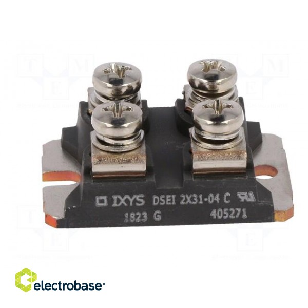 Module: diode | double independent | 400V | If: 2x30A | SOT227B | screw фото 3