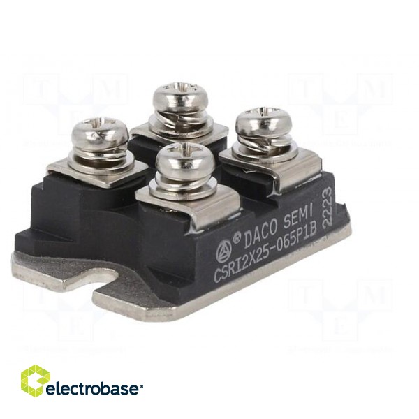 Module: diode | double independent | 650V | If: 25Ax2 | SOT227B | screw фото 2