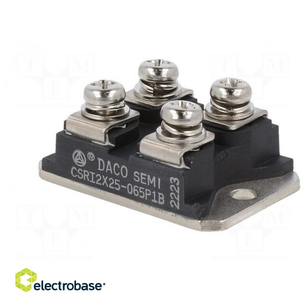 Module: diode | double independent | 650V | If: 25Ax2 | SOT227B | screw фото 4