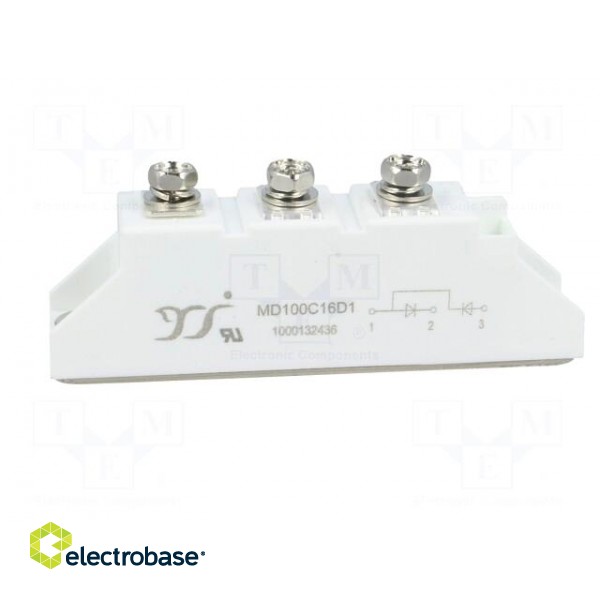 Module: diode | double series | 1.6kV | If: 100A | D1 | Ufmax: 1.4V | screw paveikslėlis 3