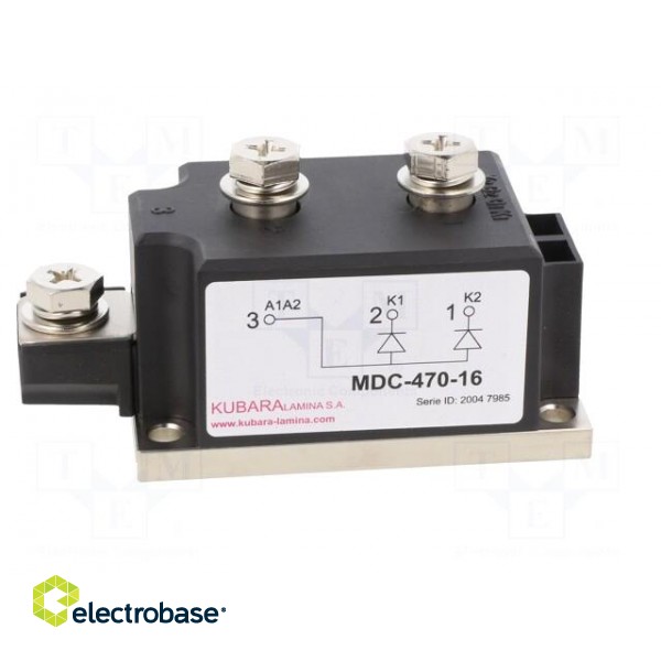 Module: diode | double series | 1.6kV | If: 470A | 52MM | Ufmax: 1.1V image 3