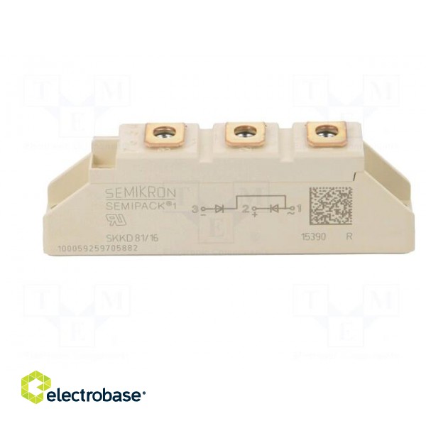 Module: diode | double series | 1.7kV | If: 80A | SEMIPACK1 | V: A10 | 140A image 3