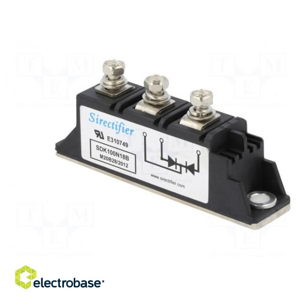 Module: diode | common cathode,double | 1.8kV | If: 100A | 21MM | screw paveikslėlis 4