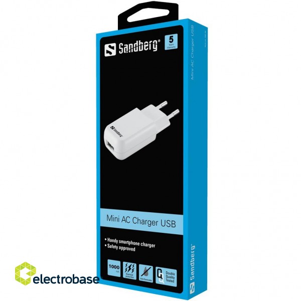 Sandberg 440-56 Mini AC charger USB 1A EU paveikslėlis 2