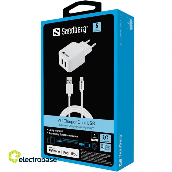 Sandberg 441-03 AC Charger EU Lightning 2.4A paveikslėlis 2