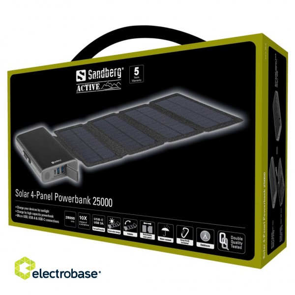 Sandberg 420-56 Solar 4-Panel Powerbank 25000mAh фото 9