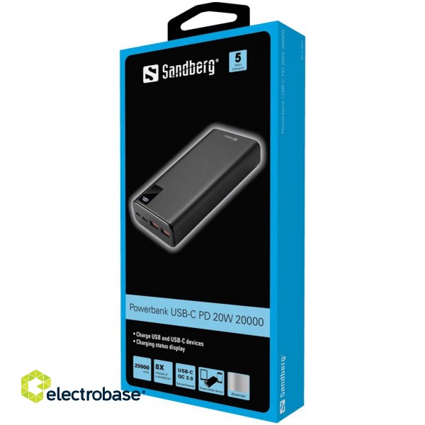 Sandberg 420-59 Powerbank USB-C PD 20W 20000 фото 2