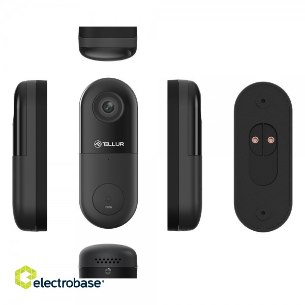 Tellur Smart WiFi Video DoorBell 1080P, PIR, Wired black фото 3