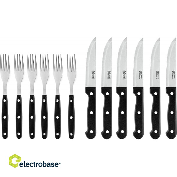 Russell Hobbs RH000432EU Steak knife and fork set 12pcs black image 1