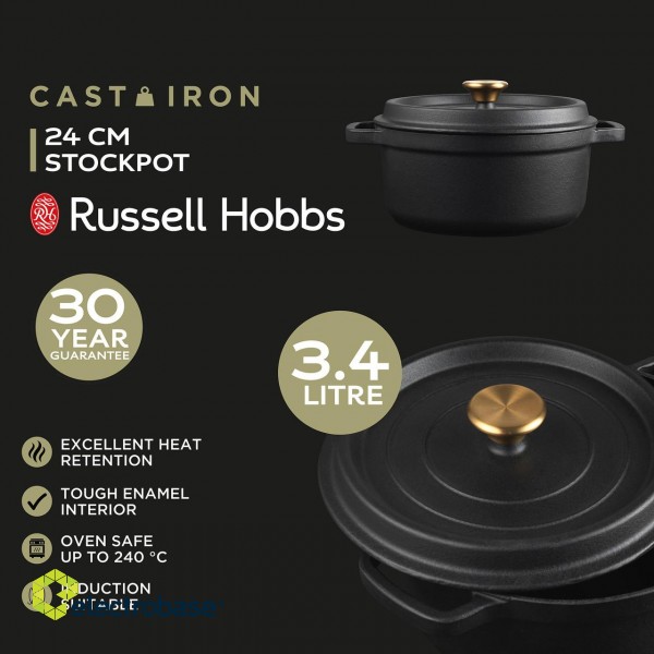 Russell Hobbs RH02524BEU7 Cast iron stockpot 24cm black фото 4