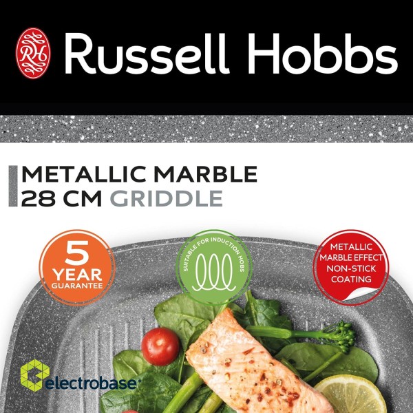 Russell Hobbs RH02813EU7 Metallic Marble griddle 28cm фото 6