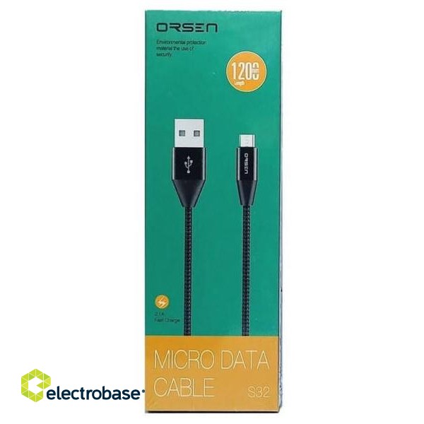 Orsen S32 Micro Data Cable 2.1A 1.2m black фото 3