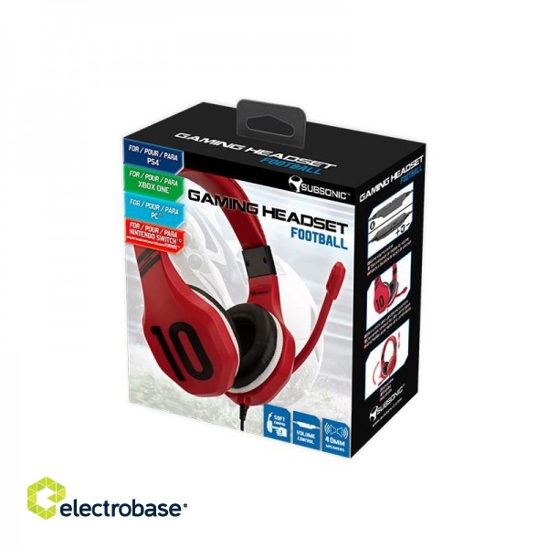 Subsonic Gaming Headset Football Red фото 5