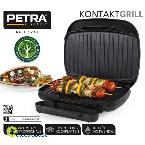 Petra PT4366MBLKVDE Health grill black paveikslėlis 9