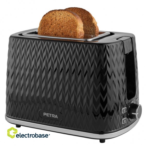Petra PT3860BLKVDEEU10 Chevron 2 Slice toaster image 3