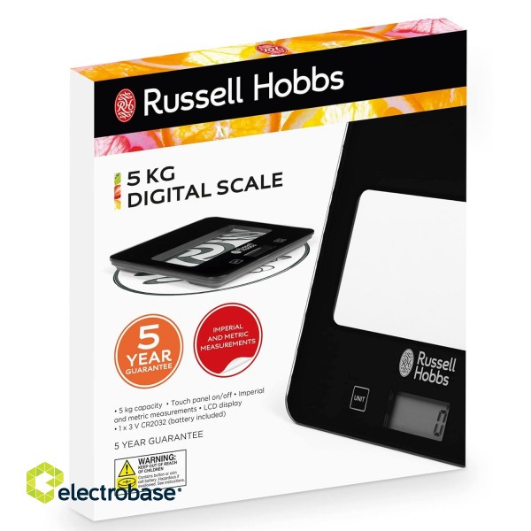 Russell Hobbs RH015711AR Square digital scale 5kg black фото 6