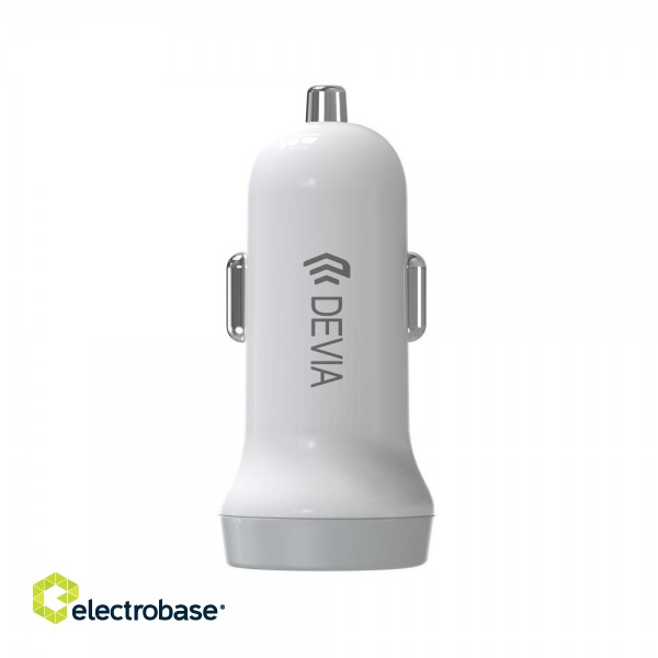 Devia Smart series car charger suit for Lightning (5V3.1A,2USB) white фото 2