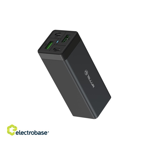 Tellur AC Charger PDHC2 65W (2xPD2xQC3.0) EU UK US Black image 1