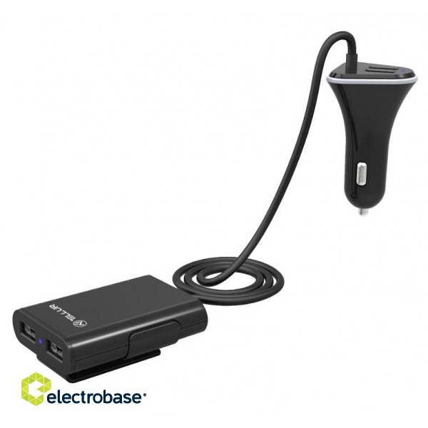 Tellur Car Charger with extension, 4*USB, 9.6A, 1.8m black фото 4
