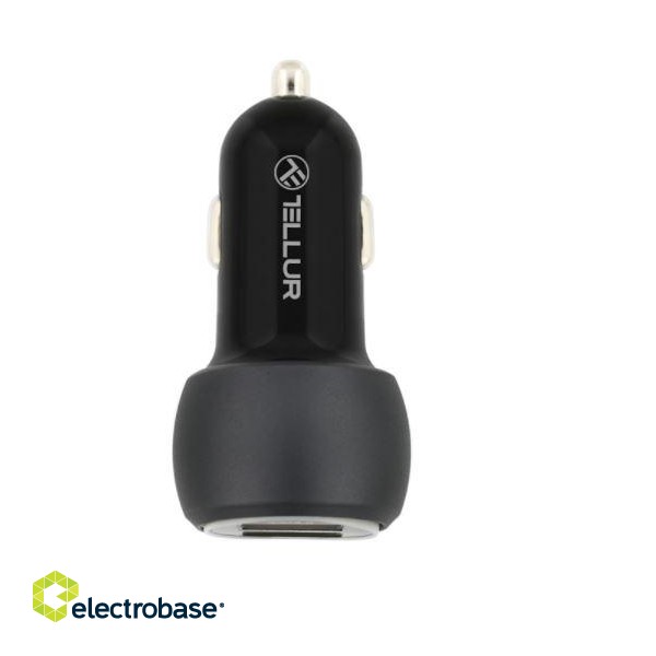 Tellur Dual USB Car Charger With QC 3.0, 6A black фото 4