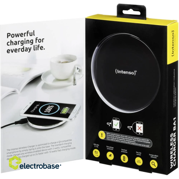 Intenso Whireless Charger with Adapter Black BA1 7410510 image 5