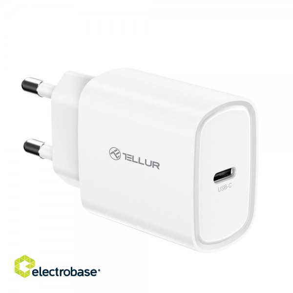 Tellur 20W USB-C PD wall charger white image 1