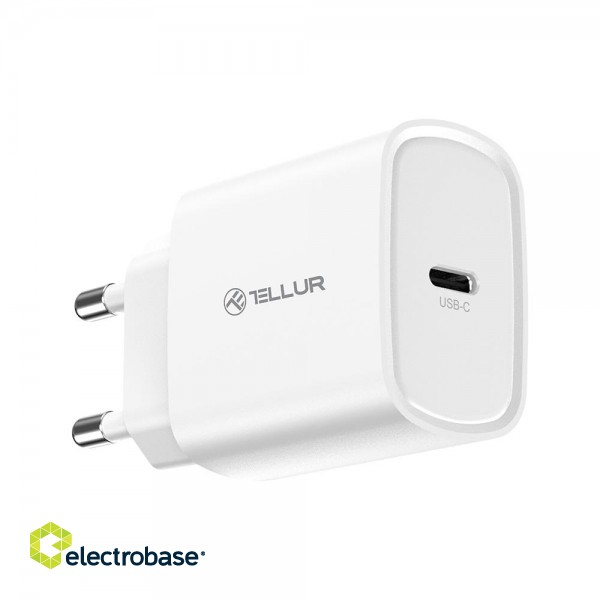 Tellur 20W USB-C PD wall charger white фото 2