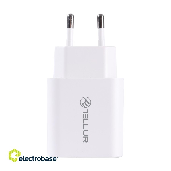 Tellur Dual Port Wall Charger PDHC PD 20W + QC3,0 18W White image 2