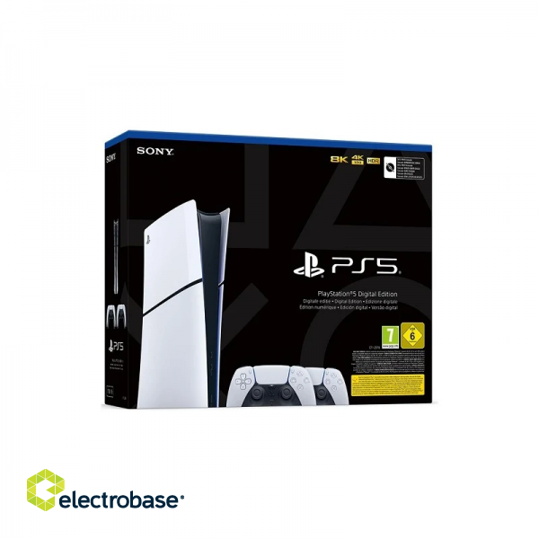 Sony Playstation 5 Digital Edition D Slim + 2 DualSense White paveikslėlis 5