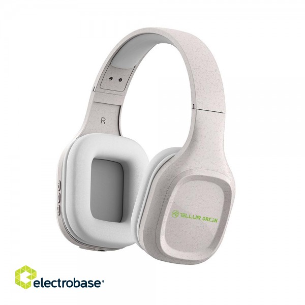Tellur Green Bluetooth Over-Ear Headphones Pulse Foldable cream paveikslėlis 1