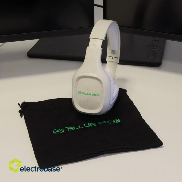 Tellur Green Bluetooth Over-Ear Headphones Pulse Foldable cream paveikslėlis 6