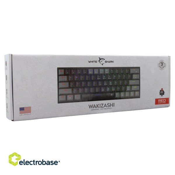 White Shark GK-002111 Wakizashi Black-Grey US Red Switches image 9