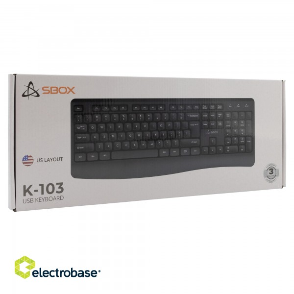 Sbox K-103 Keyboard US Black paveikslėlis 6