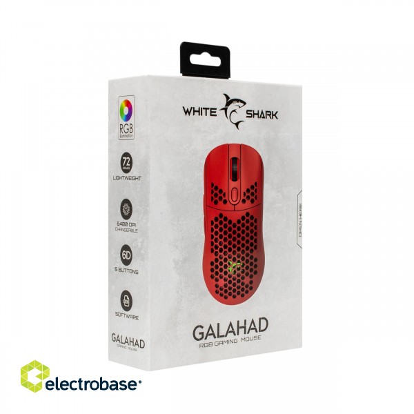 White Shark GM-5007 GALAHAD-R Gaming Mouse Red paveikslėlis 7
