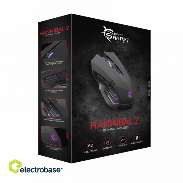 White Shark Gaming Mouse Hannibal-2 GM-3006 black paveikslėlis 7