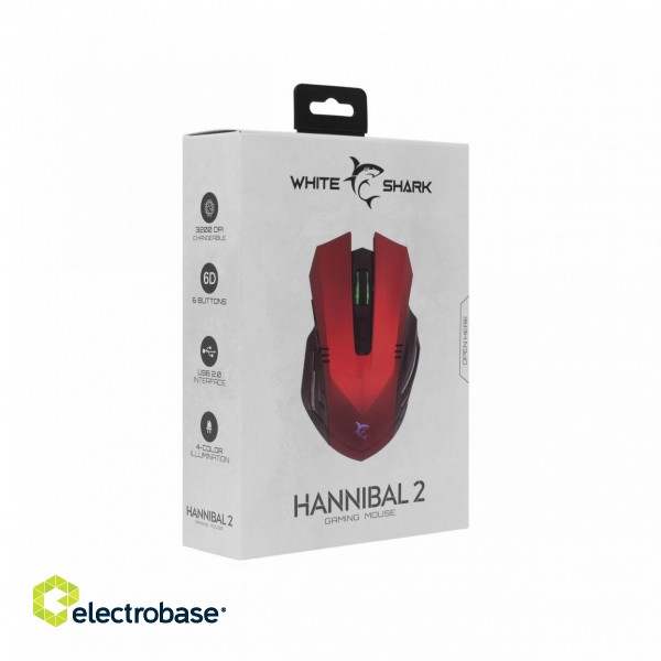White Shark Gaming Mouse Hannibal-2 GM-3006 red paveikslėlis 7
