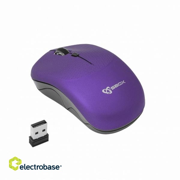 Sbox WM-106 Wireless Optical Mouse  Purple paveikslėlis 2