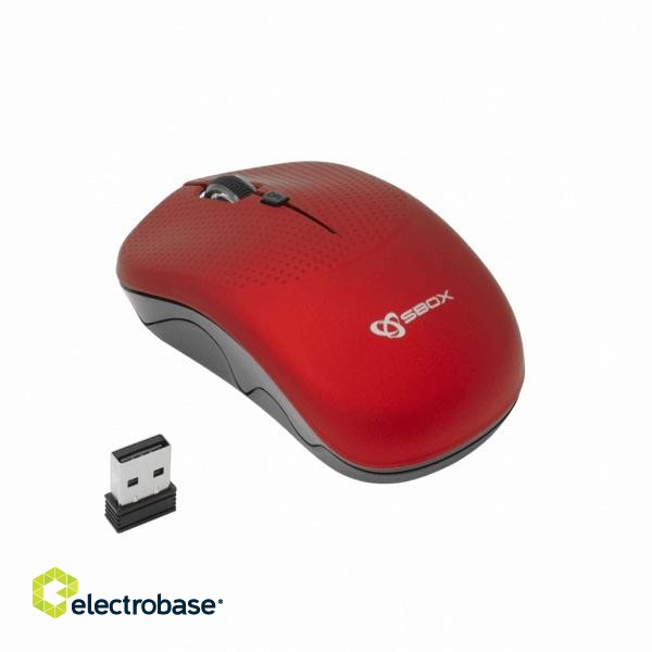 Sbox Wireless Optical Mouse WM-106 red фото 2